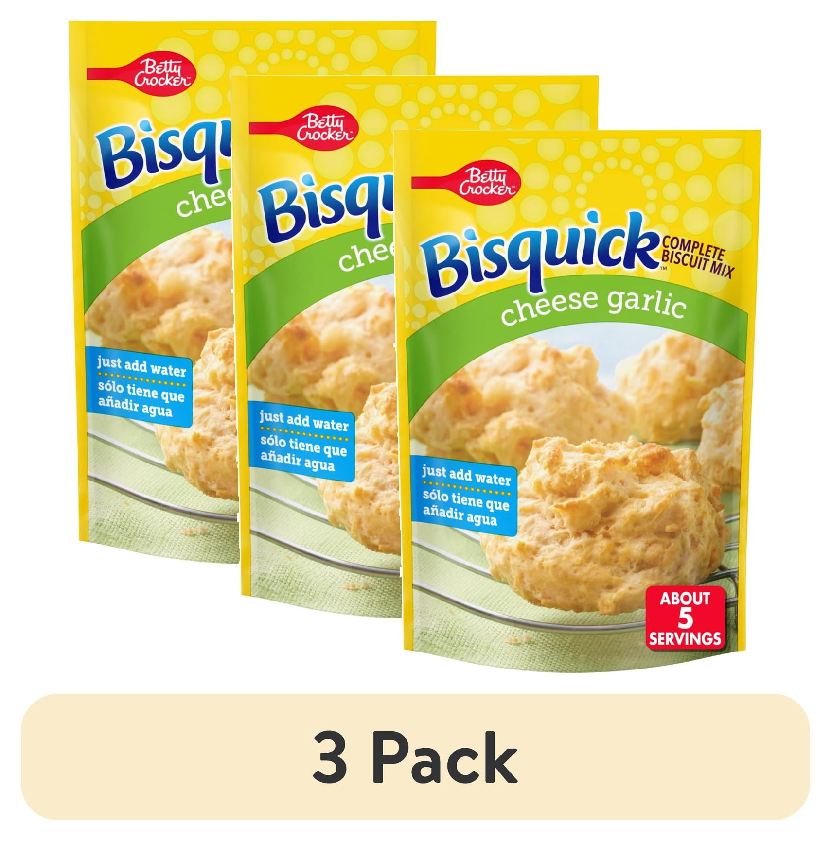 (3 pack) Betty Crocker Bisquick Complete Cheese Garlic Biscuit Mix, 7.75 oz