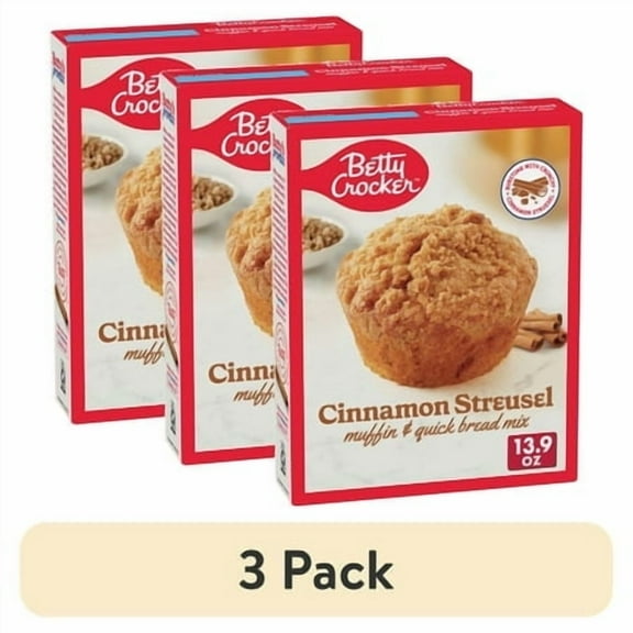 (3 pack) Betty Crocker Cinnamon Streusel Muffin and Quick Bread Mix, 13.9 oz
