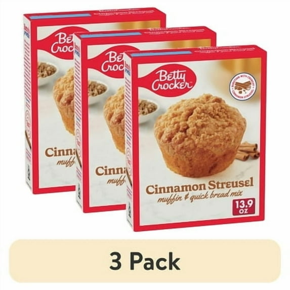 (3 pack) Betty Crocker Cinnamon Streusel Muffin and Quick Bread Mix, 13.9 oz