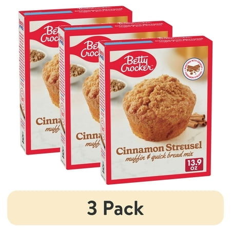 (3 pack) Betty Crocker Cinnamon Streusel Muffin and Quick Bread Mix, 13.9 oz