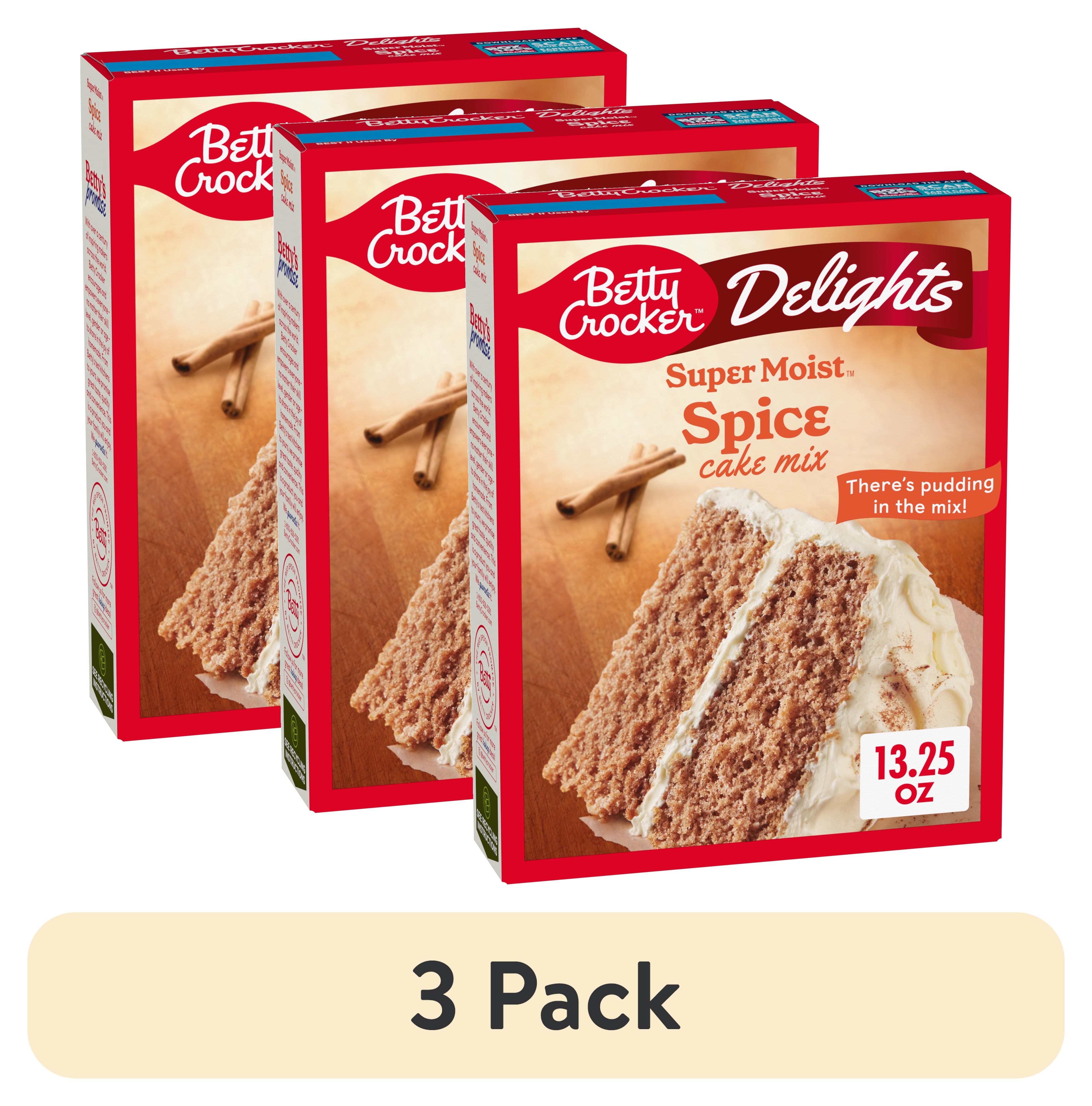 (3 pack) Betty Crocker Delights Super Moist Spice Cake Mix, 13.25 oz.