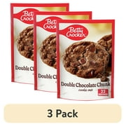 (3 pack) Betty Crocker Double Chocolate Chunk Cookies, Cookie Baking Mix, 17.5 oz