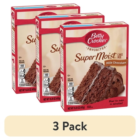 (3 pack) Betty Crocker Favorites Super Moist Milk Chocolate Cake Mix, 15.25 oz.