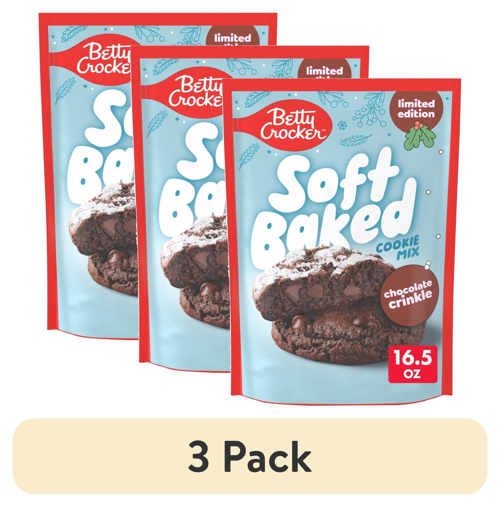 (3 pack) Betty Crocker Limited Edition Soft Baked Chocolate Crinkle Cookie Mix, 16.5 oz