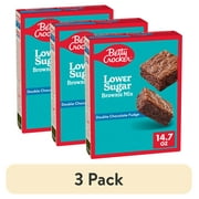 (3 pack) Betty Crocker Lower Sugar Brownie Mix, No Artificial Sweeteners, 14.7 oz