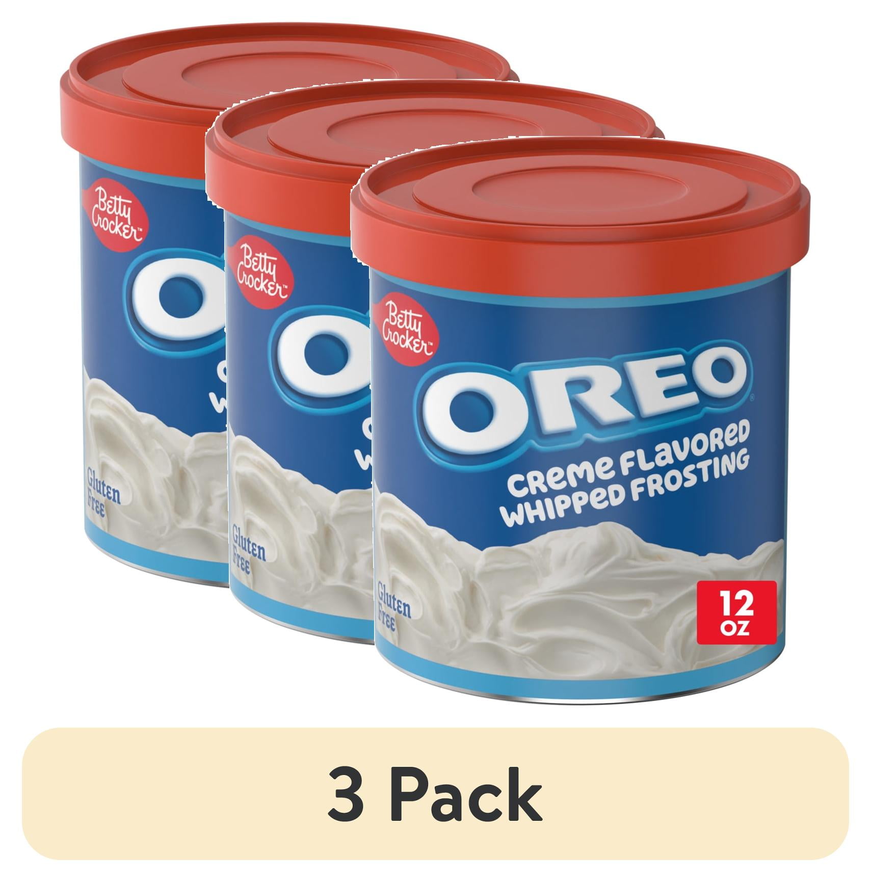 (3 pack) Betty Crocker OREO Creme Flavored Whipped Frosting, Gluten Free Frosting, 12 oz