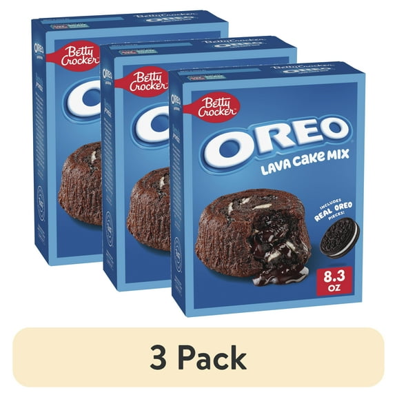 (2 pack) Betty Crocker OREO Lava Cake Mix, Chocolate Cake Mix With OREO Cookie Pieces, 8.3 oz
