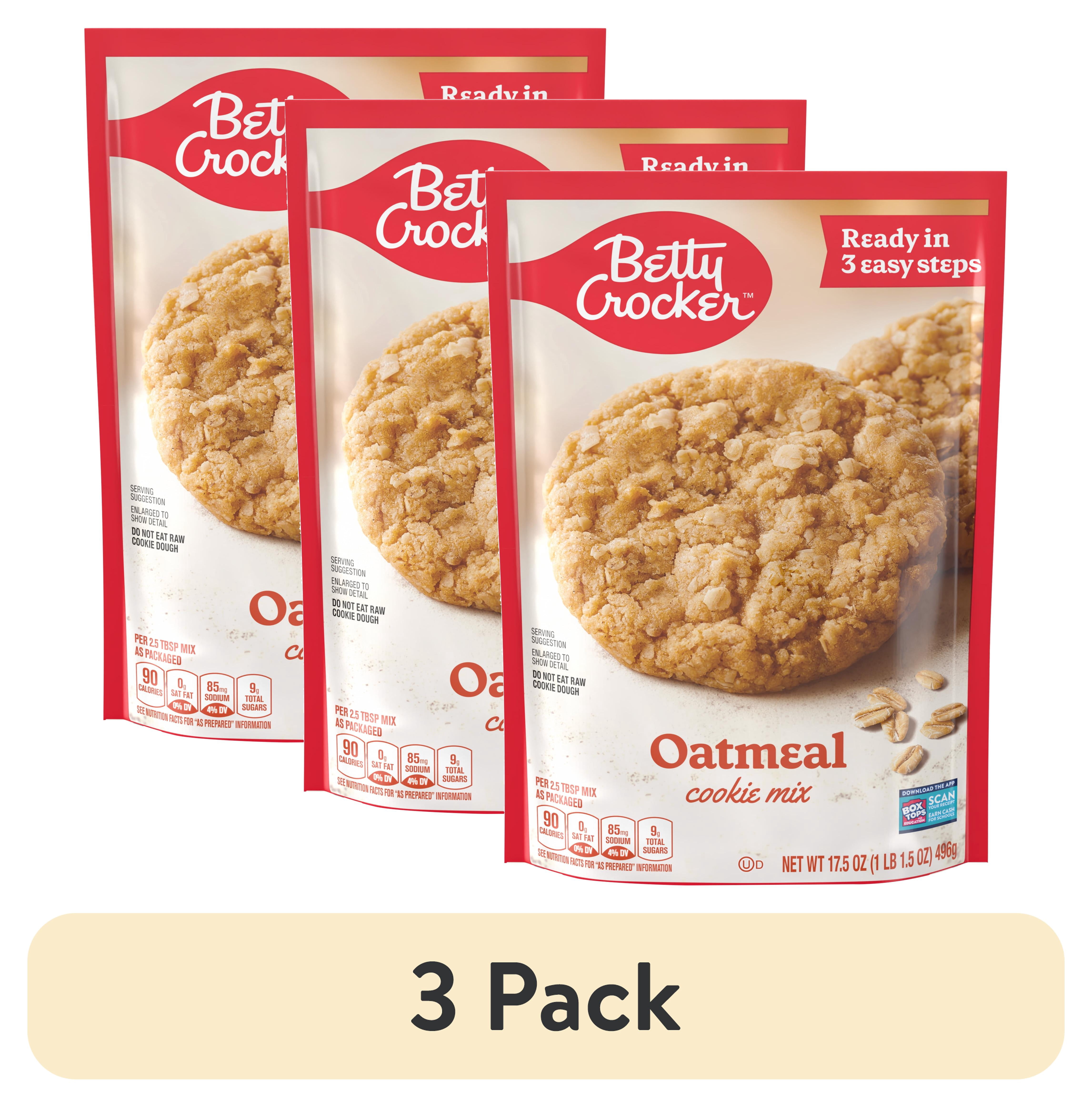 (3 pack) Betty Crocker Oatmeal Cookies, Cookie Baking Mix, 17.5 oz
