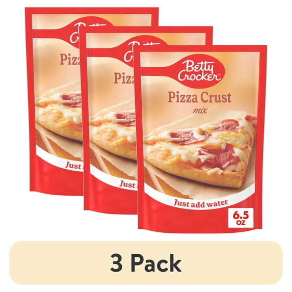 (3 pack) Betty Crocker Pizza Crust Mix, Makes One 12-inch Crust, 6.5 oz.