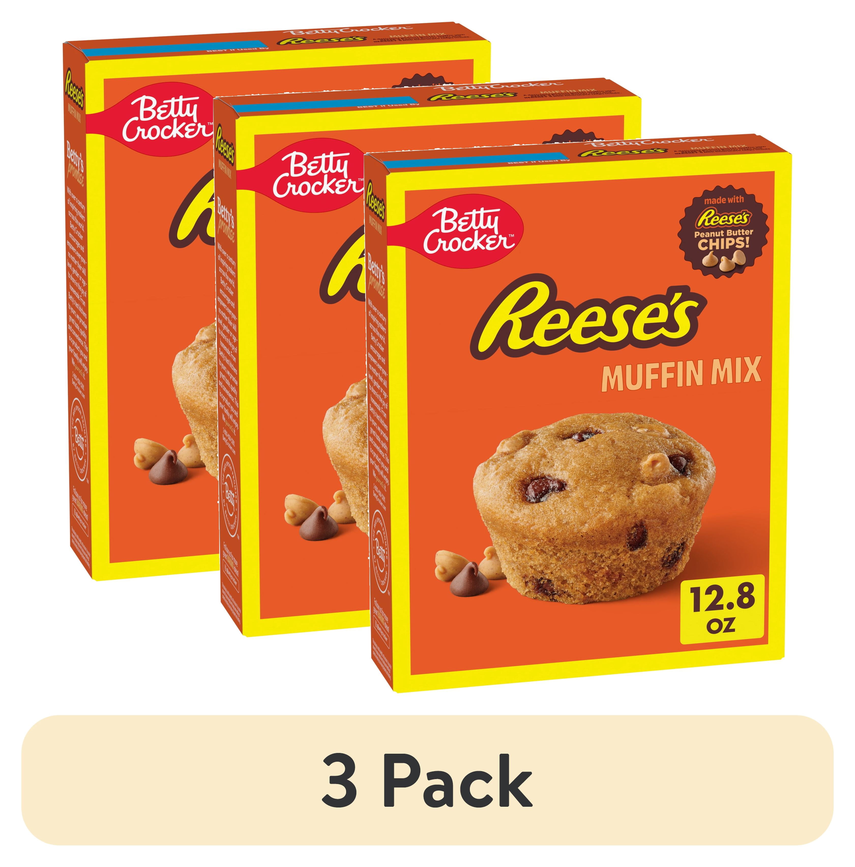 (3 pack) Betty Crocker REESE'S Peanut Butter Muffin Mix, with REESE'S Peanut Butter Chips, 12.8 oz