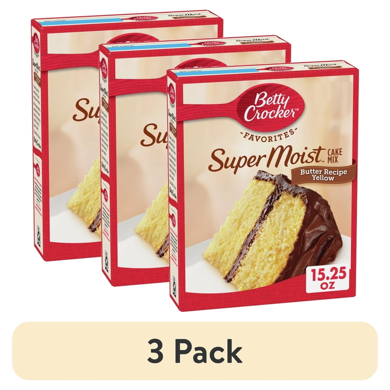 3 pack) Betty Crocker Super Moist Butter Recipe Yellow Cake Mix