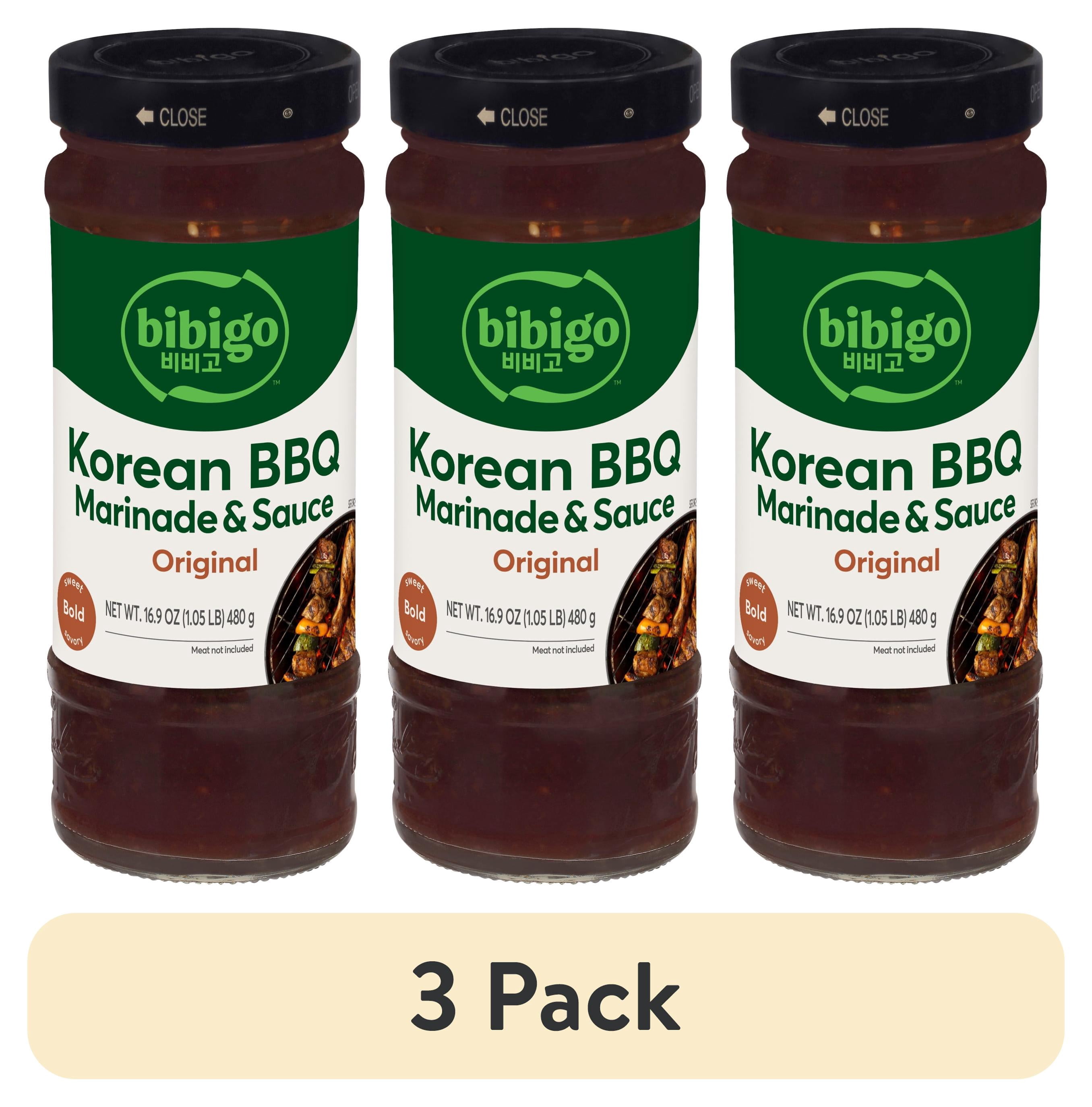 (3 pack) Bibigo Original Korean BBQ Marinade & Sauce, 16.9 oz