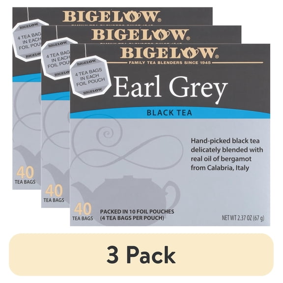 (3 pack) Bigelow Earl Grey, Black Tea Bags, 40 Count