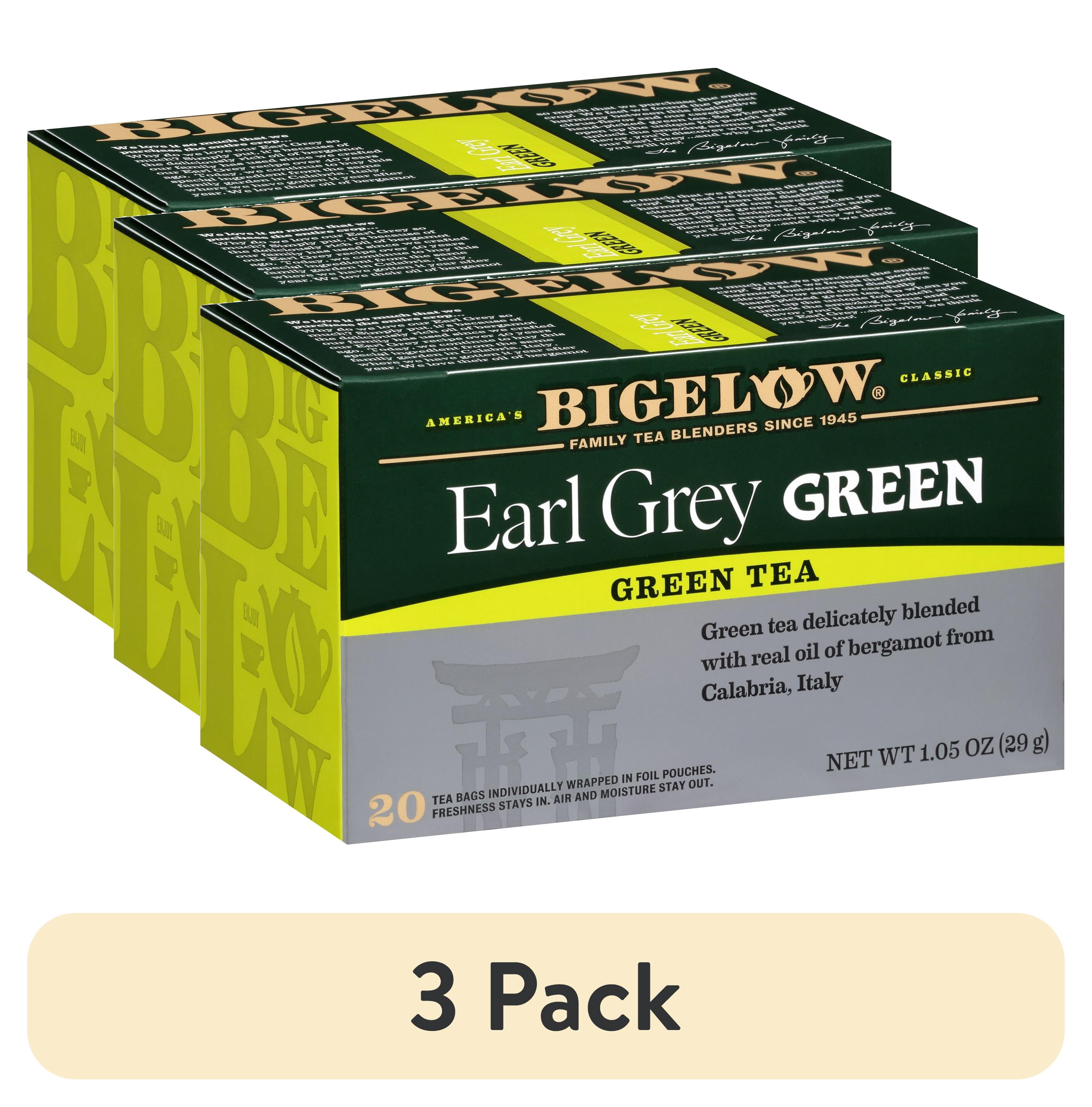 (3 pack) Bigelow, Earl Grey Green, Tea Bags, 20 Ct