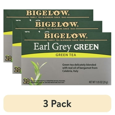 (3 pack) Bigelow Earl Grey, Green Tea Bags, 20 Count
