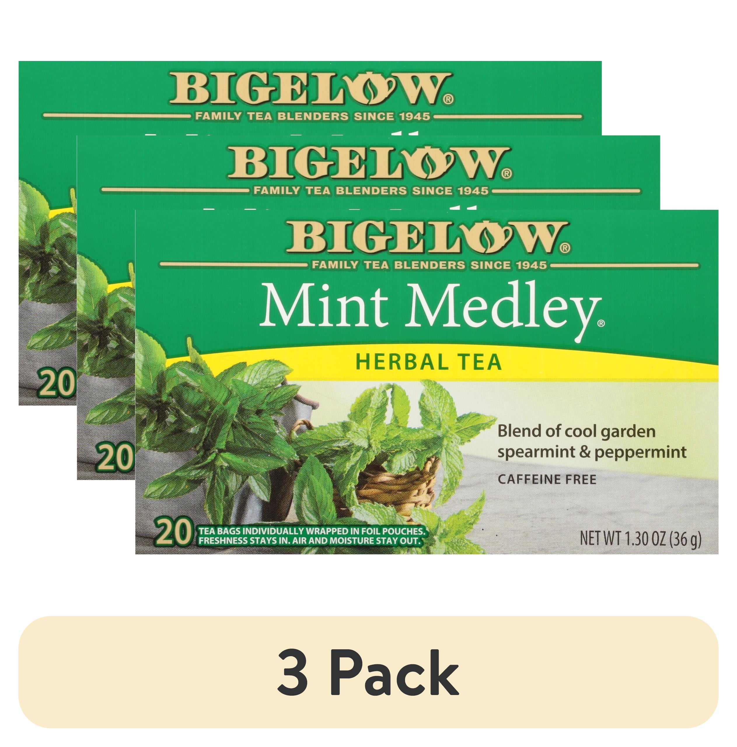 (3 pack) Bigelow Herbal Tea, Mint Medley, Tea Bags, 20 Count