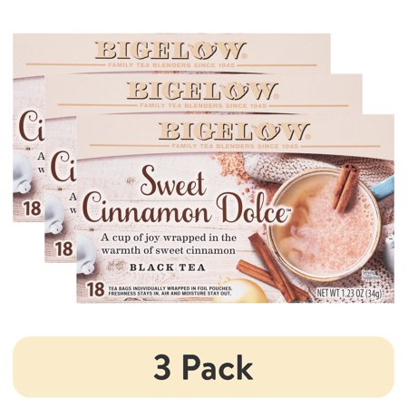 (3 pack) Sweet Cinnamon Dolce, Black Tea Bags, 18 Count