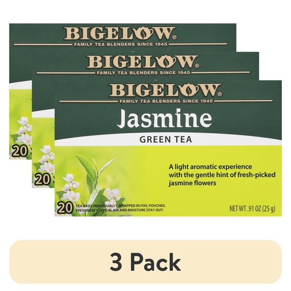(3 pack) Bigelow Jasmine, Green Tea Bags, 20 Count
