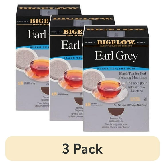 (3 pack) Bigelow RCB08906 1.90 oz. Black Tea Pods - Earl Grey (18/Box)