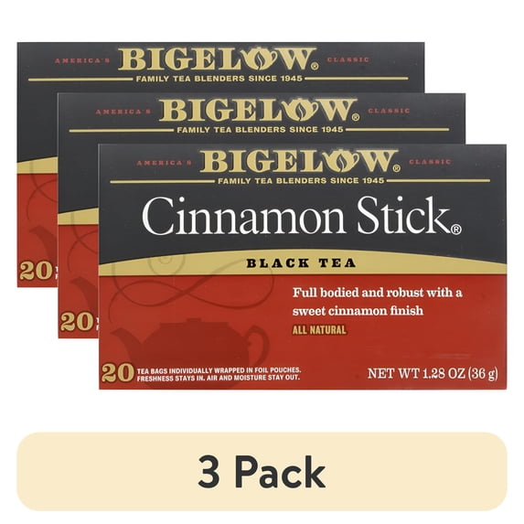 (3 pack) Bigelow Tea - Black Tea Cinnamon Stick - 20 Tea Bags