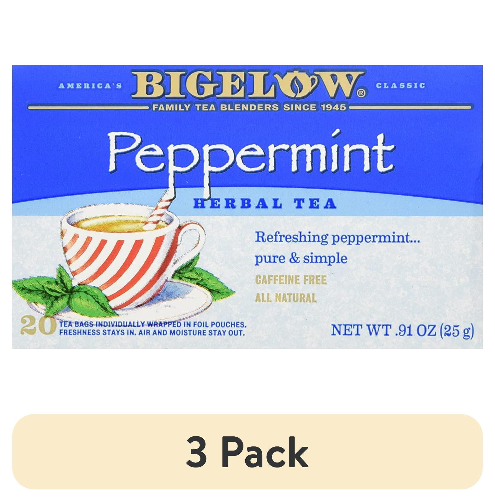 (3 pack) Bigelow Tea Herb Tea Peppermint - 20 Tea Bags