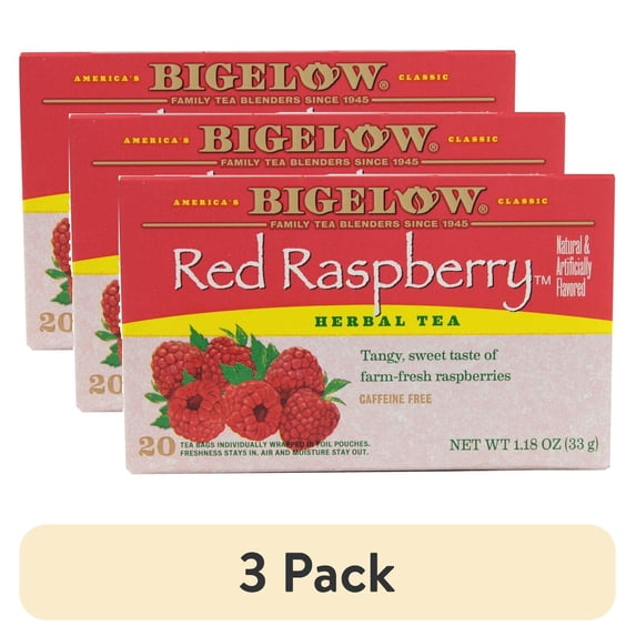 (3 pack) Bigelow Tea Herbal Tea Caffeine Free Red Raspberry -- 20 Tea Bags