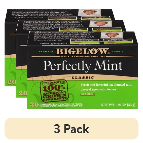(3 pack) Bigelow Tea Perfectly Mint Classic -- 20 Tea Bags
