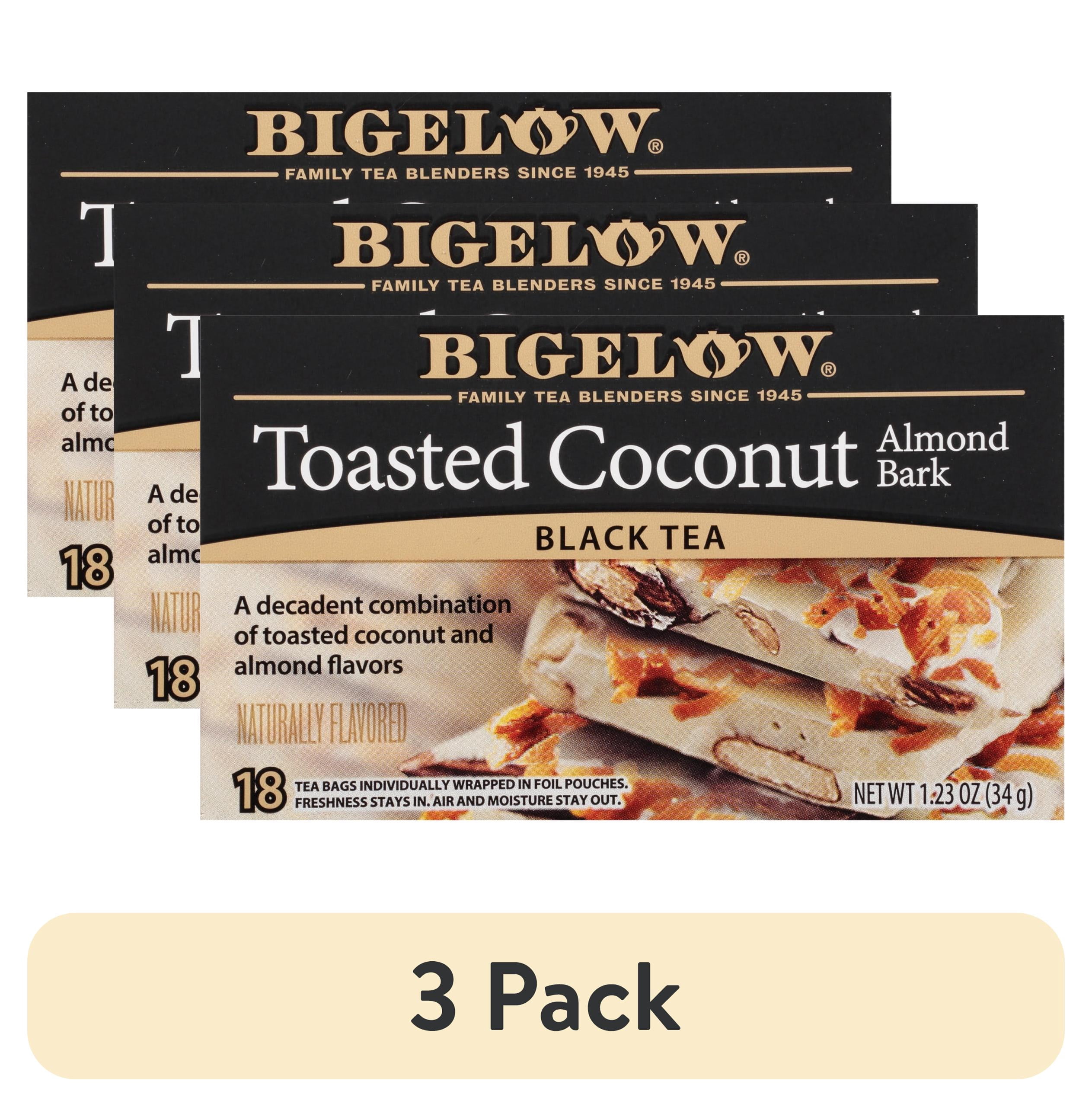 (3 pack) Bigelow Toasted Coconut Almond Bark, Black Tea Bags, 18 Count