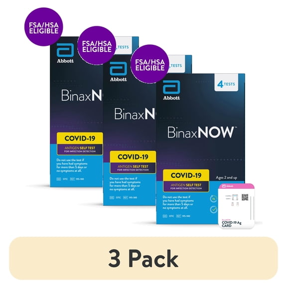 (3 pack) BinaxNOW COVID-19 Antigen Self-Test Multi, 4-Count Pack