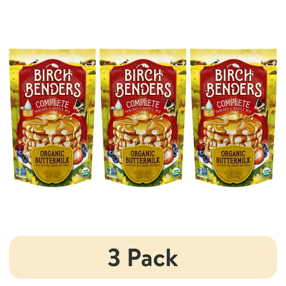 (3 pack) Birch Benders Organic Buttermilk Pancake & Waffle Mix, 16oz
