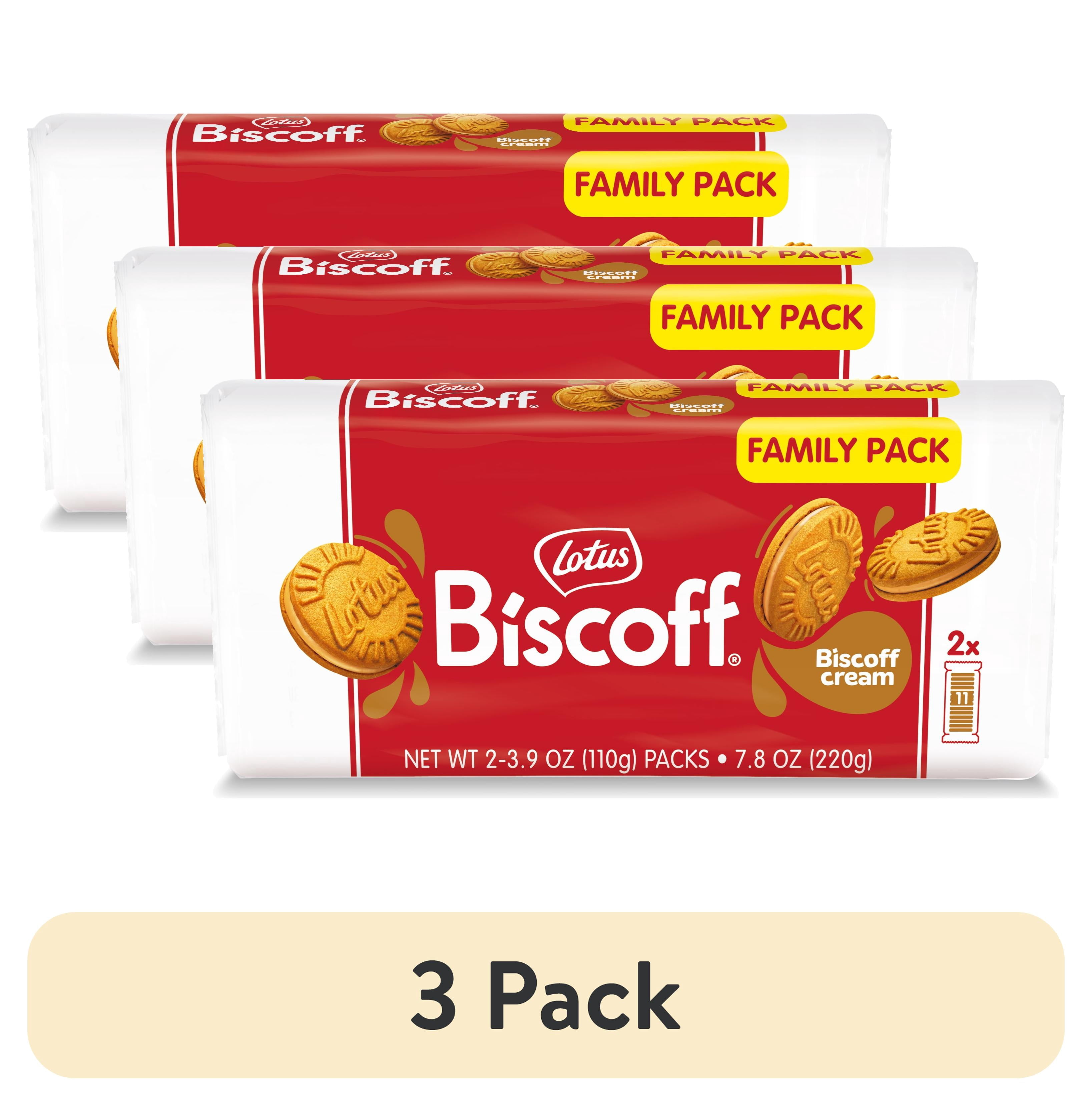 (3 pack) Biscoff Sandwich Cookies, Cookie Butter Creme, 2 Fresh Packs (11 cookies per pack)
