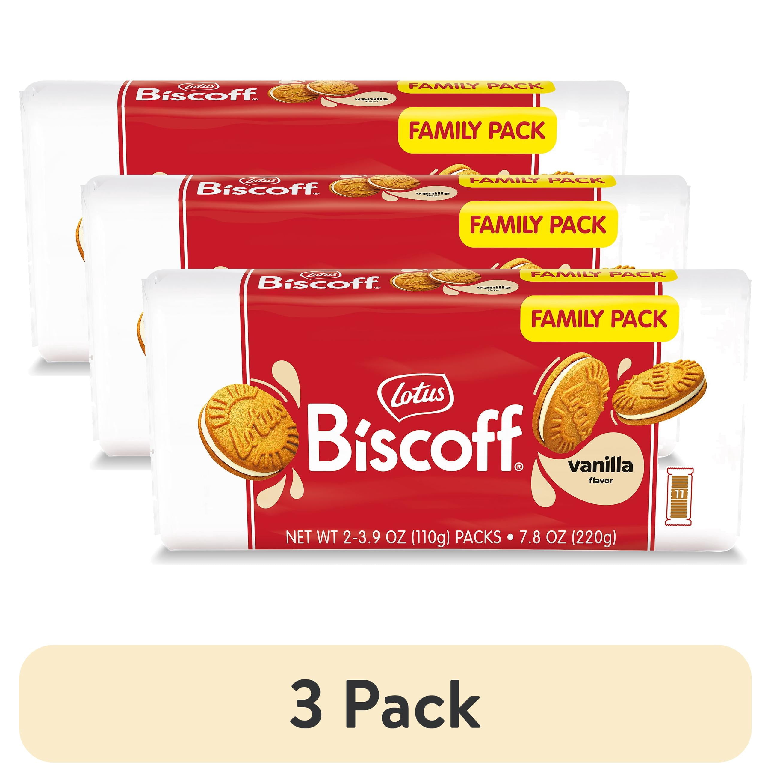 (3 pack) Biscoff Vanilla Cream Sandwich Cookies, 2 fresh packs (11 cookies per pack) 7.76oz net wt