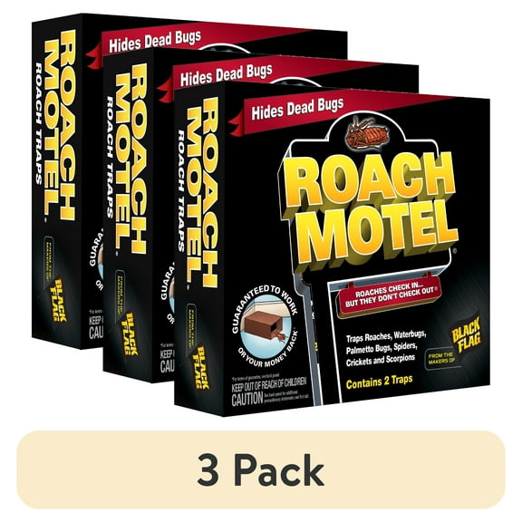 (3 pack) Roach Motel Insect Traps, Contains No Pesticides, Hides Dead Bugs, 2 Count