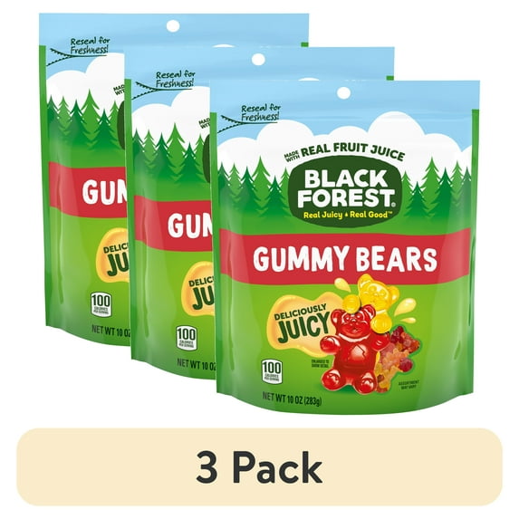 (3 pack) Black Forest Gummy Bears, 10oz Bag