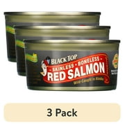 (3 pack) Black Top Skinless Boneless Red Salmon, 6 oz