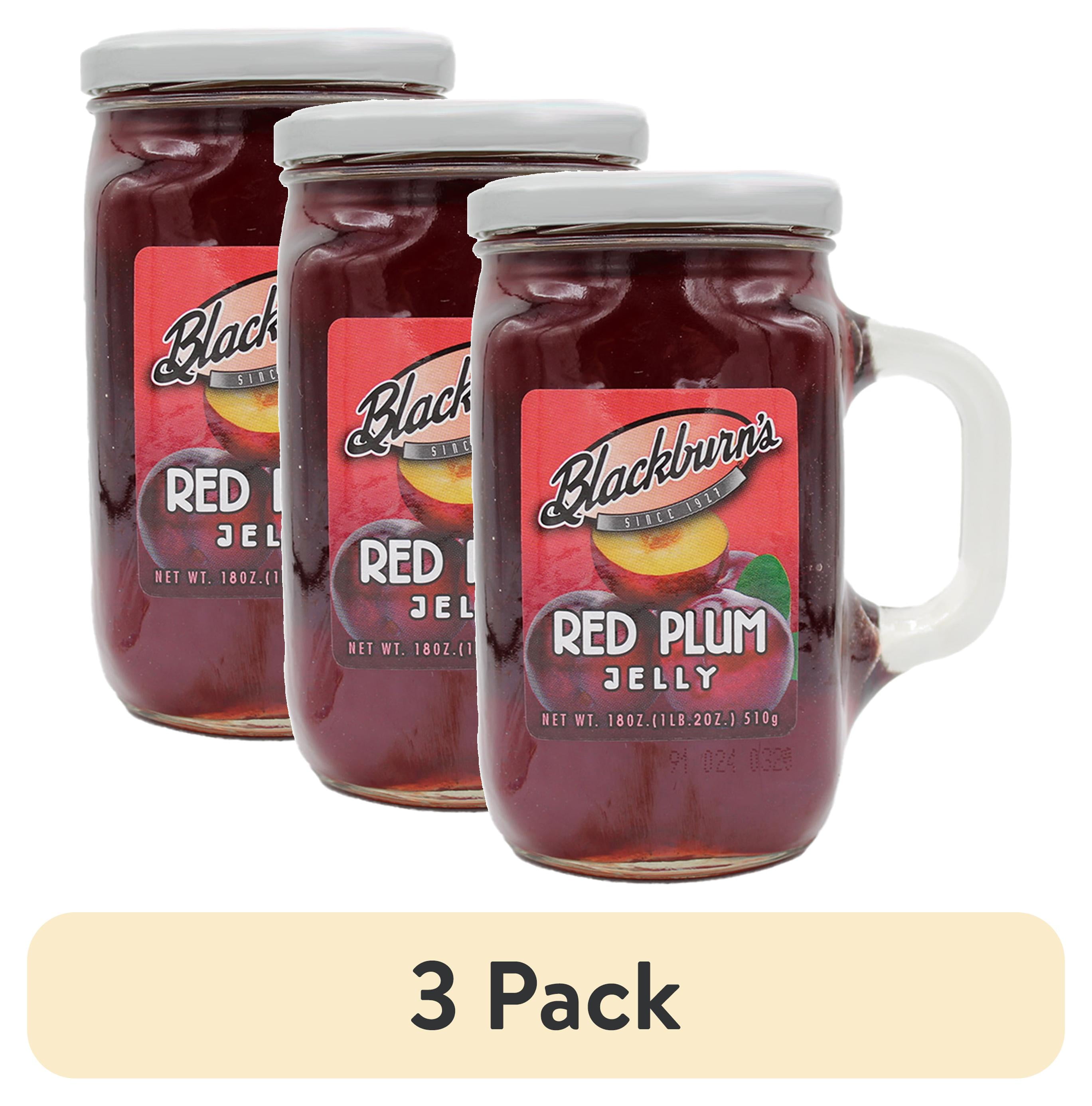 (3 pack) Blackburn's Red Plum Jelly Jar Spread, 18 oz Jar - Walmart.com