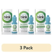3 pack Blink Contacts Rewetting and Lubricant Eye Drops for Soft and RGP Lenses, 0.34 fl oz