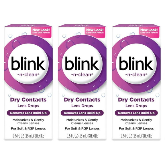 (3 pack) Blink-N-Clean Lens Drops for Any Soft Contact Lens, 0.5 FL OZ