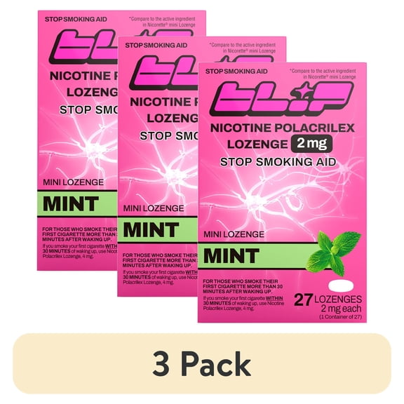 (3 pack) Blip Nicotine Mini Lozenge, 2 mg, Mint, 27 Count