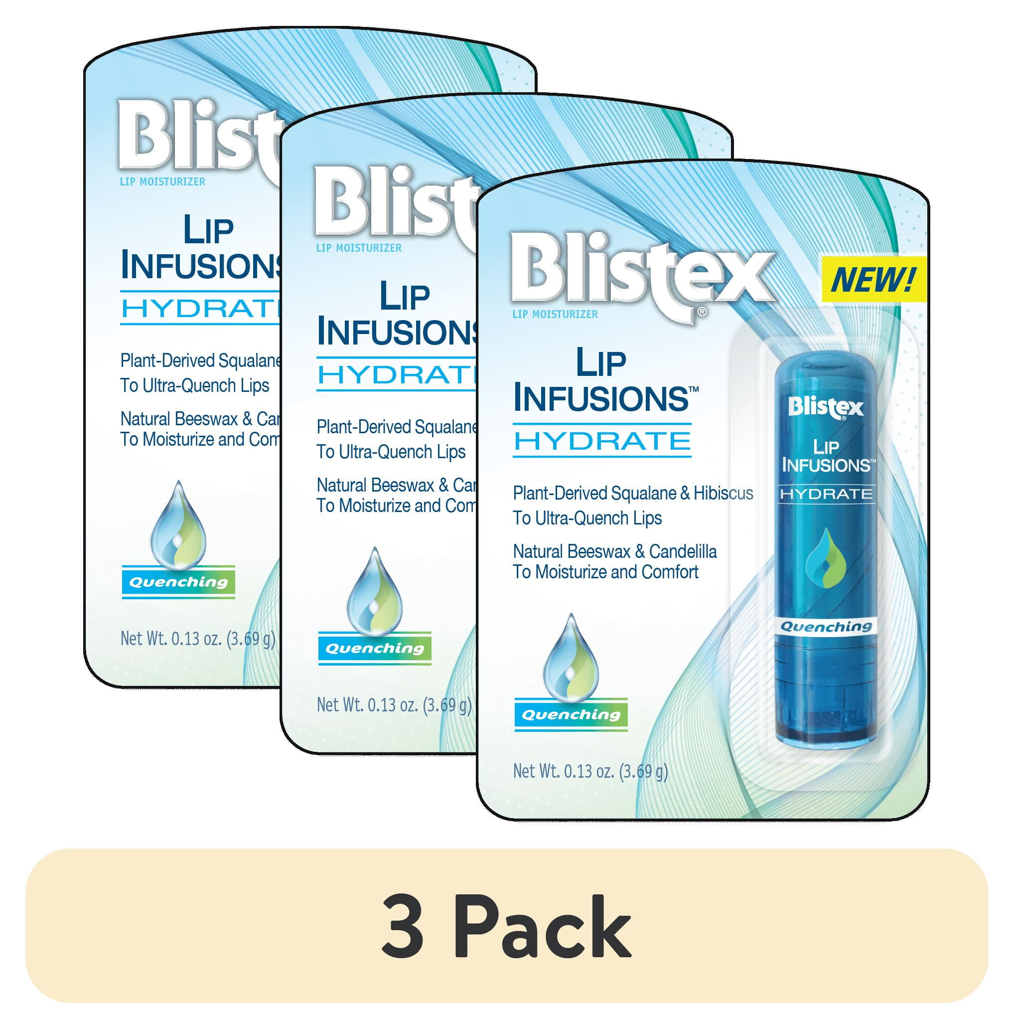 (3 pack) Blistex Lip Infusions Hydrate Quenching Lip Moisturizer, 0.13 Ounce, One Count