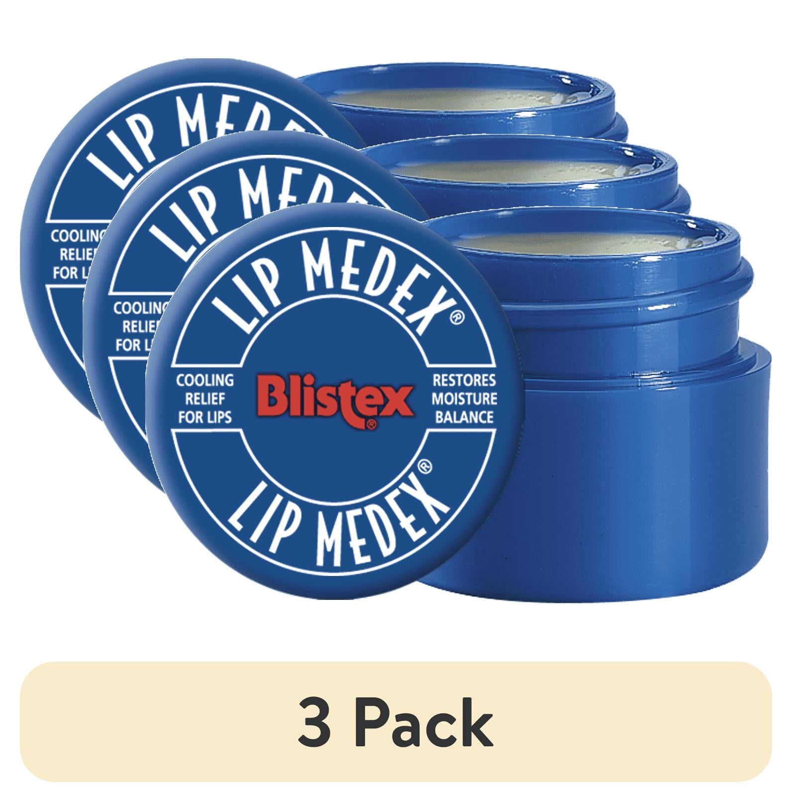 (3 pack) Blistex Lip Medex Medicated Lip Balm Jar, One Count,  0.25 oz