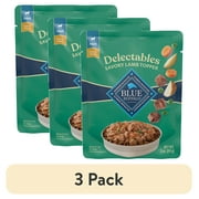 (3 pack) Blue Buffalo Delectables Natural Wet Dog Food Topper, Lamb Dinner 3oz