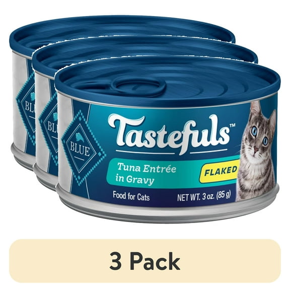 (3 pack) Blue Buffalo Tastefuls Wet Cat Food with Tuna, 3-oz. Can