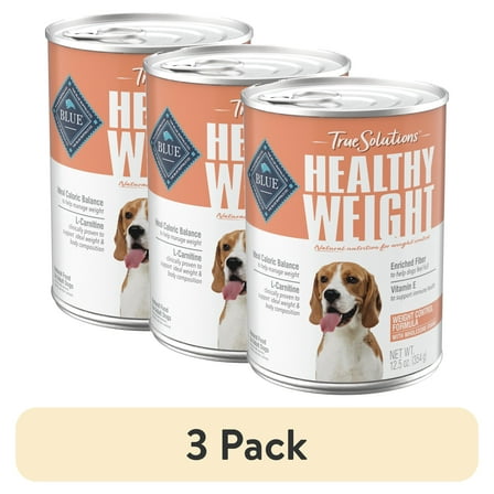(3 pack) Blue Buffalo True Solutions Weight Control Wet Dog Food, 12.5-oz. Can