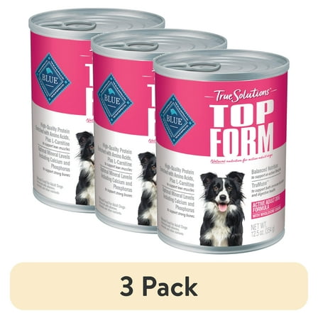 (3 pack) Blue Buffalo True Solutions Active Dog Wet Dog Food, 12.5-oz. Can
