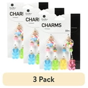 (3 pack) Blue Moon Beads 10 Piece Candy Themed Resin and Glass Charms-Unisex-Teen to Adult