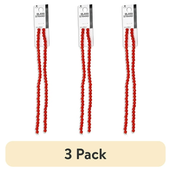 (3 pack) Blue Moon Beads Red Faceted Glass Bead Strand for DIY Jewelry, 15 in - Unisex, Adult, 1 Piece