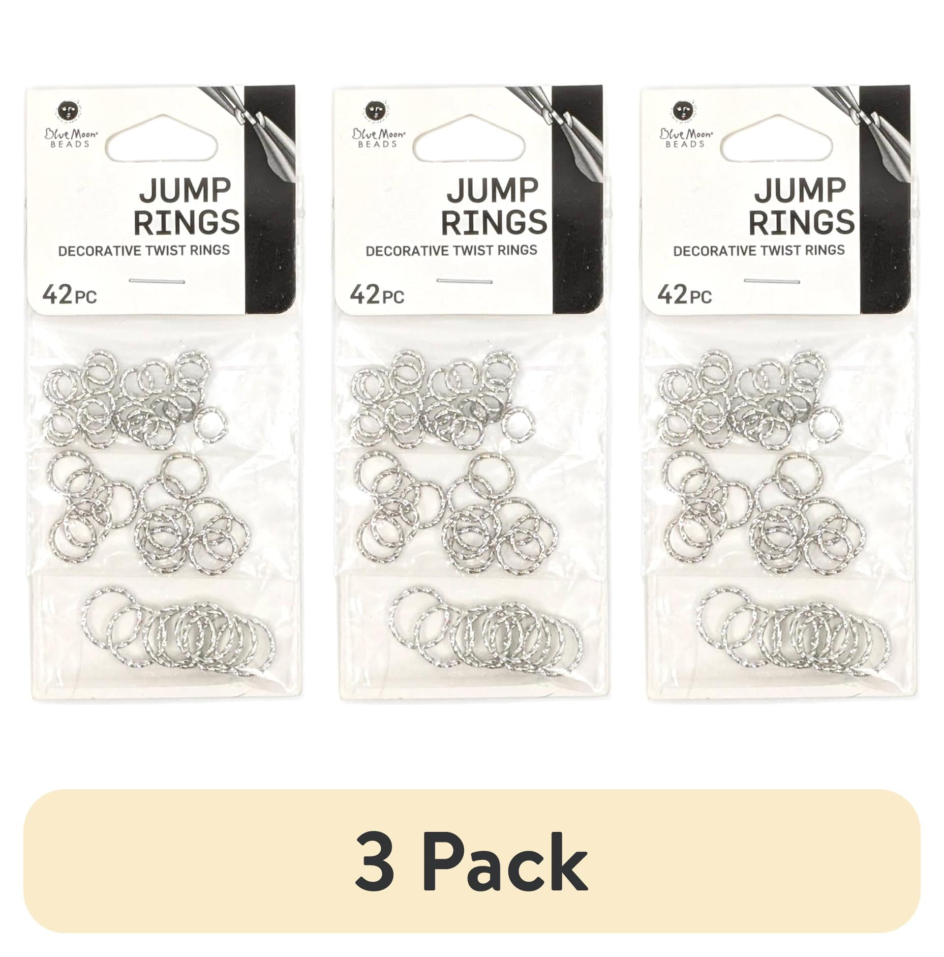 (3 pack) Blue Moon Beads Silver Metal Jump Rings for DIY Jewelry Making 42-Piece