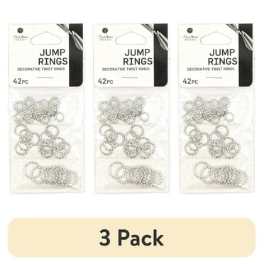 (3 pack) Blue Moon Beads Silver Metal Jump Rings for DIY Jewelry Making, 42 Piece-Unisex, Adult