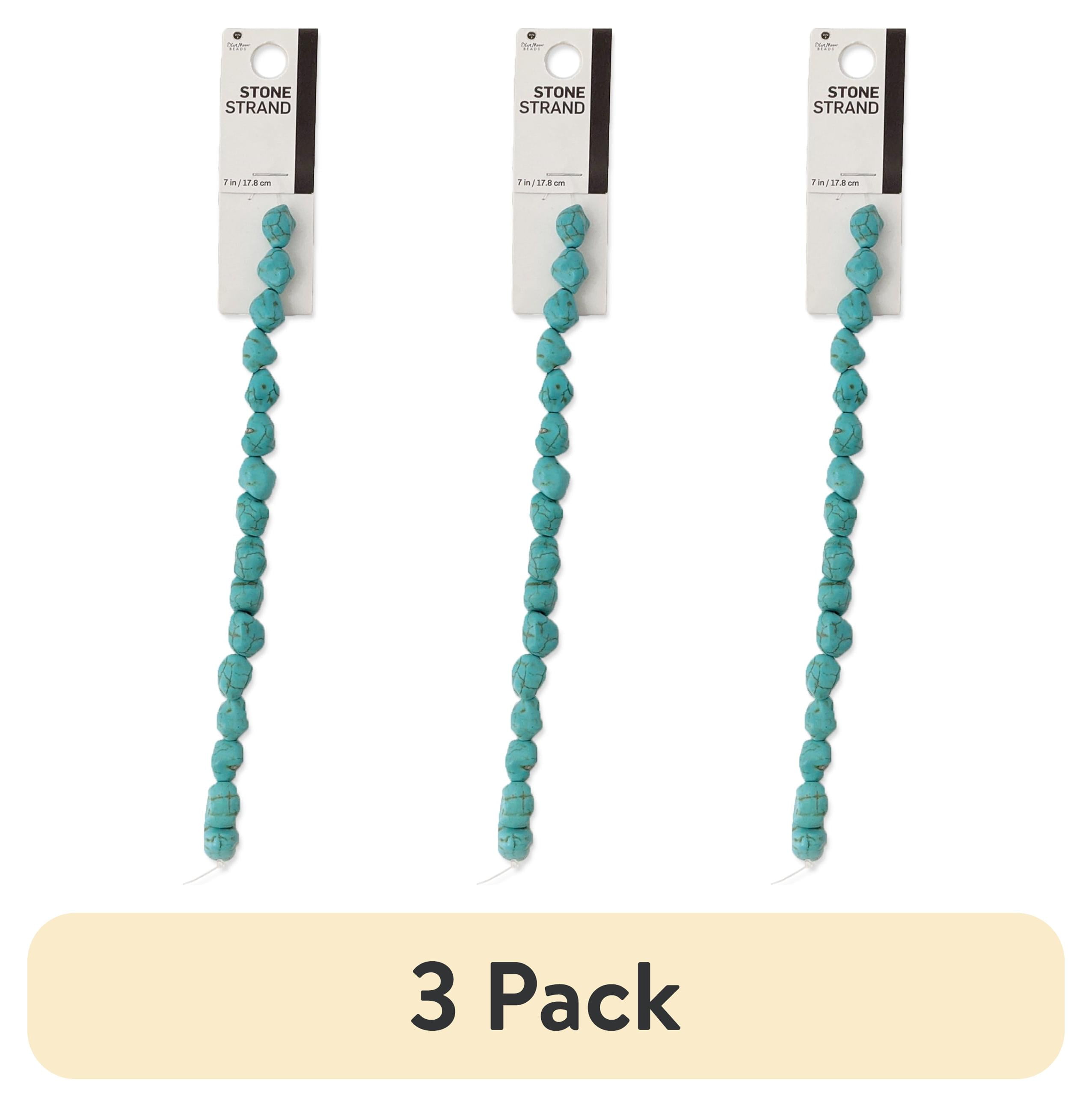 (3 pack) Blue Moon Beads Turquoise Stone Nougat Bead Strand for DIY Jewelry, 7 in – Unisex, Adult, 1 Piece